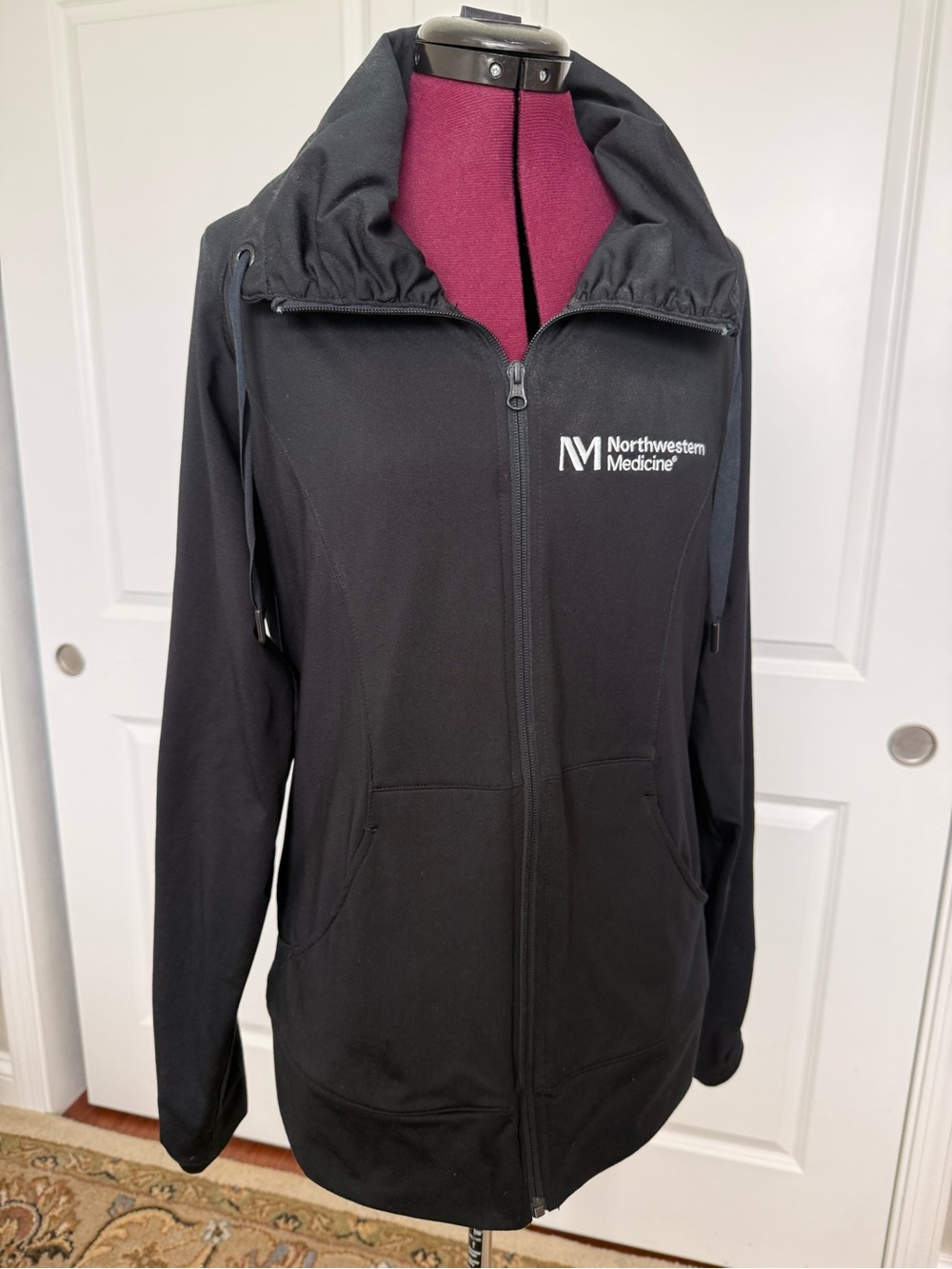 Northwestern Medicine Lightweight Full Zip Active Jacket | Ruffled Collar | Sz L